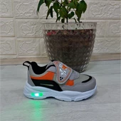 M.P One 3127 Gri-Siyah Işıklı Fuspetli Bebe Spor Ayakkabı thumbnail 1