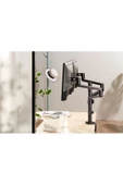 Monitör Tutucu Eğilebilir Döndürülebilir Kablo Kılavuzlu Ergonomik Ekran Tutucu - Siyah - 2