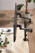 Monitör Tutucu Eğilebilir Döndürülebilir Kablo Kılavuzlu Ergonomik Ekran Tutucu - Siyah - 8