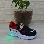 M.P One 3127 Siyah-Kırmızı Işıklı Fuspetli Bebe Spor Ayakkabı thumbnail 1