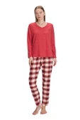 Anıl Kadın Kırmızı Uzun Kol Pijama Takımı 11317 thumbnail 2