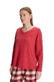 Anıl Kadın Kırmızı Uzun Kol Pijama Takımı 11317 thumbnail 1