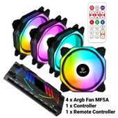 SNT Energy 4 Adet ARGB Fan ve Uzaktan Kumandalı Argb Kontrollerli Set Siyah - 1