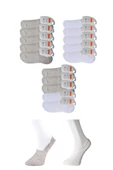 Gri ve Beyaz Erkek Babet Çorap 15 çift - 1