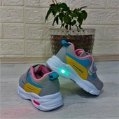 M.P One 3127 Gri-Pembe Işıklı Fuspetli Bebe Spor Ayakkabı thumbnail 2