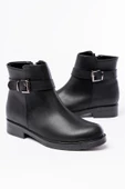 Siyah Toka Aksesuarlı Fermuarlı Günlük Kadın Bot - 3