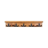 Dekoratif Ahşap Duvar Rafı Askılık Antre Hol Baharatlık Kupa Rafı 60x9x11 cm - 3