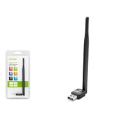 Pix-Link LV-UW10 Wi-Fi 150Mbps 5dBi Antenli 7601IC Uydu Cihazı Uyumlu USB Kablosuz Adaptör - Siyah - 1