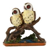 Pretty Dal Üstünde Baykuşlar Biblo Polyester 14cm - 1