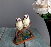 Pretty Dal Üstünde Baykuşlar Biblo Polyester 14cm - 2