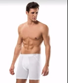 ERDEM 1470 ERKEK LİKRALI UZUN BOXER 6 ADET  BEYAZ L - 1