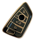 Bmw F G Serisi Fem Smart Anahtar Kumanda Kılıfı Oto Anahtarlık Siyah Gold thumbnail 2