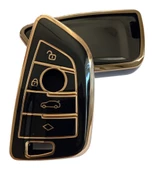 Bmw F G Serisi Fem Smart Anahtar Kumanda Kılıfı Oto Anahtarlık Siyah Gold thumbnail 1