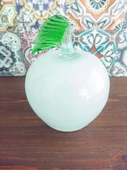 Murano Dekoratif Cam Beyaz Elma 13,5cm - 2