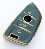 Bmw F G Serisi Fem Smart Anahtar Kumanda Kılıfı Oto Anahtarlık Gri Gold thumbnail 2