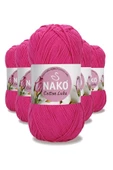 5 Adet Cotton Lüks Yelek Tunik Kazak Bluz Hırka İpi Yünü Fuşya 97572 - 1