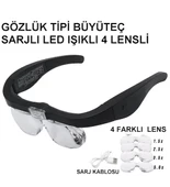 Şarjlı Gözlük Büyüteç 4 Farklı Lens 11537dc - 1
