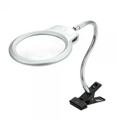 2.5x130 Mm 5x24 Mm Led Aydınlatmalı Büyüteç,masa Üstü Metal Hortum Mandallımg15124c - 4