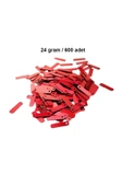 Kırmızı 15 x 5 mm Dantel Oya Yazma Halhal Abiye Lazer Kesim Pul 600 adet / 24 gram - 1