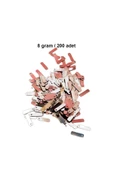 Açık Kırmızı 15 x 5 mm Dantel Oya Yazma Halhal Abiye Lazer Kesim Pul 200 adet / 8 gram - 1