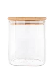 Bambu Kapaklı Cam Kavanoz Saklama Kabı 8,5x6 cm Royaleks-BLS6580 - 1