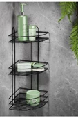 Köşelik Banyo 3 Raflı Siyah Metal Royaleks-56574 - 1