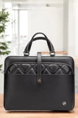Lüx Kapitone 13", 14" 15.6" Inç Ofis Siyah Evrak Laptop Çantası - 5