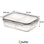 3 Bölmeli Kilitli Kapaklı 1 Litre Erzak Saklama Kabı Lc-510 - 4