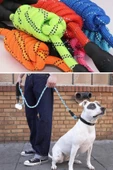 Reflektörlü Fosforlu Köpek Gezdirme Halatı Tasma Kayışı Metal Kancalı 130 Cm - 8