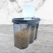 2 Kapaklı Ölçekli Erzak Saklama Kabı - 1,2 Litre - Sa930 - 2