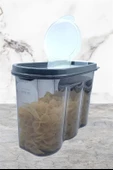 2 Kapaklı Ölçekli Erzak Saklama Kabı - 1,2 Litre - Sa930 - 8