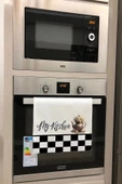 Valerine Life My Kitchen Dama Desenli Papatyalı Mutfak Kurulama ve Fırın Beyaz El Havlusu %100 Pamuklu 35x50cm - 1