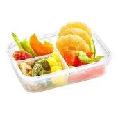 3 Bölmeli Kilitli Kapaklı 1 Litre Erzak Saklama Kabı Lc-510 - 2