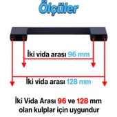 Gölcük 128 mm (SERT PLASTİK) 5 ADET Siyah Mobilya Çekmece Mutfak Dolap Dolabı Kulpu Kulbu Kulpları - 3