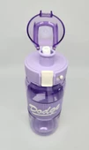 Shotay DL-24637 670ML Pipetli-Pipetsiz Tritan Mor Şeffaf Matara Taşıma Aparatlı - 4