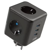 Isıya Dayanıklı Termal Akım Korumalı Ve Çocuk Korumalı 3 Priz Girişli 3 Usb Girişli Küp Priz - 2