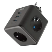 Isıya Dayanıklı Termal Akım Korumalı Ve Çocuk Korumalı 3 Priz Girişli 3 Usb Girişli Küp Priz - 3