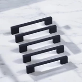 Gölcük 96 mm (SERT PLASTİK) 5 ADET Siyah Mobilya Çekmece Mutfak Dolap Dolabı Kulpu Kulbu Kulpları thumbnail 2