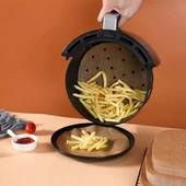 50 Adet Air Fryer Pişirme Kağıdı Tek Kullanımlık Gıda Pişirme Kağıdı Delikli Yuvarlak Model - 2