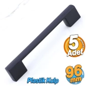 Gölcük 96 mm (SERT PLASTİK) 5 ADET Siyah Mobilya Çekmece Mutfak Dolap Dolabı Kulpu Kulbu Kulpları thumbnail 1