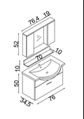 Teta Home Eko 80 Cm Mdf Banyo Dolabı Seti  Beyaz-Atlantik Çam - 4