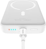 Baseus MgSafe Mini Overseas Edition Beyaz 10000 mAh Hızlı Şarj Kablosuz Powerbank - Teşhir - 2
