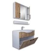 Teta Home Eko 80 Cm Mdf Banyo Dolabı Seti  Beyaz-Atlantik Çam - 2