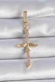 Gold Renk Zirkon Taş Detaylı Elif Model Anka Kuşu Figür Ajda Charm - EBJ241109W28983 thumbnail 1