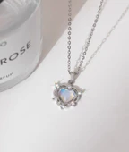 Zincir Gümüş Renk Kalp Model Kadın Kolye - EBJ241109W28989 thumbnail 3