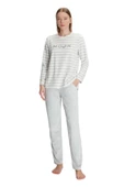 Anıl Kadın Gri Uzun Kol Pijama Takım 11256 thumbnail 2