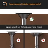 Furndiy Kendinden Yapışkanlı Vida Tapası Gri 15 mm Yuvarlak 78 Parça - 4