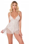 Aria's Closet Ekru Jakarlı Bodysuit Gecelik - 4