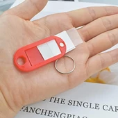 Plastik İsim Yazılabilen Karışık Renk 15 adet Anahtarlık (5cmx2cm) - 2