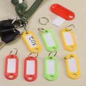 Plastik İsim Yazılabilen Karışık Renk 15 adet Anahtarlık (5cmx2cm) - 4